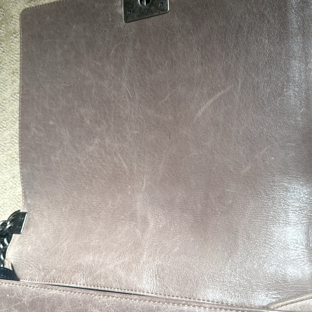 CHANEL Quilted Large Tan Bag with Chain Strap - Picture 15 of 16